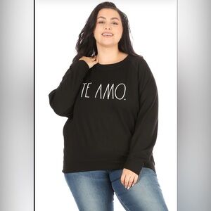 Rae Dunn Black Crew Neck Sweatshirt